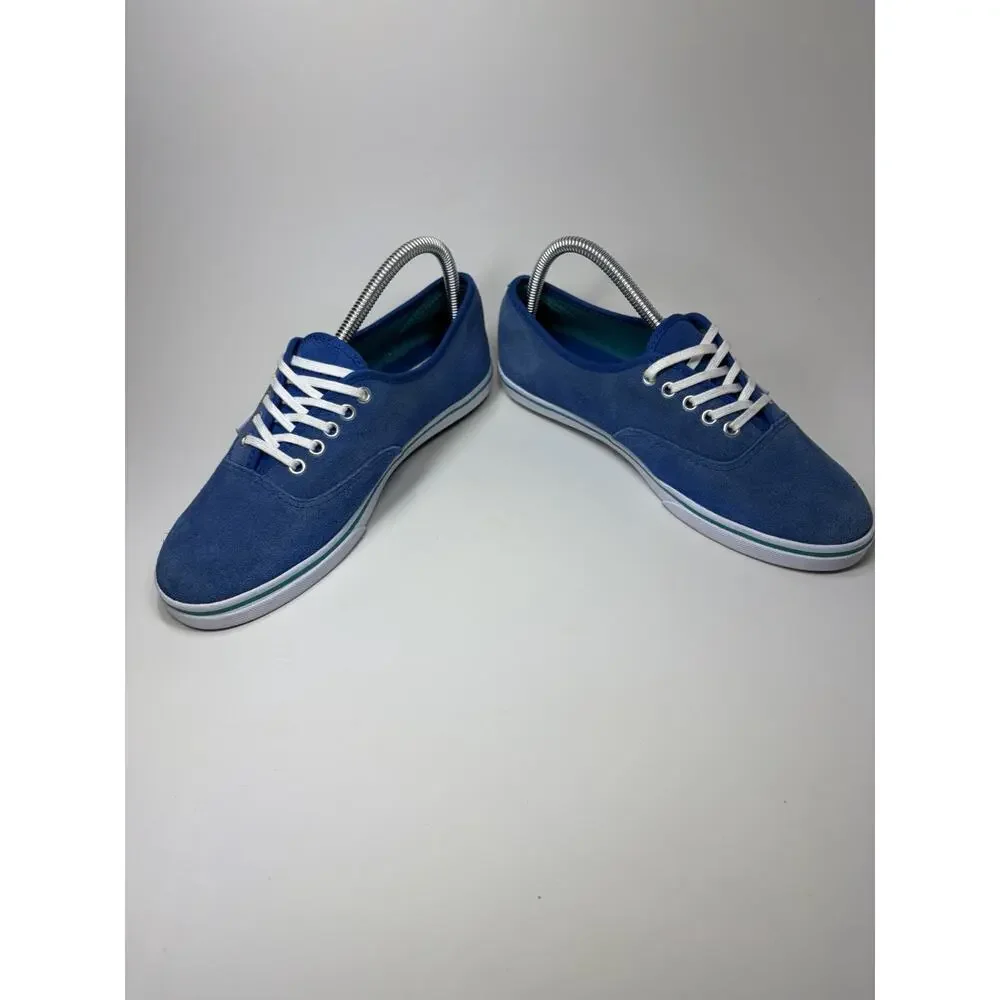 VANS Blue Suede Low Top Lace-Up Sneakers Men's US 6.5 Rubber Sole
